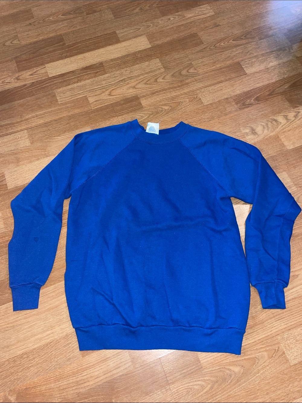 Vintage HHS Sports Blank Crewneck Sweatshirt Royal Blue Raglan Size LT